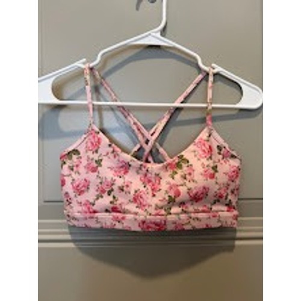 Love Shack Fancy x Bandier Floral Sports Bra‎ Pink Size Small